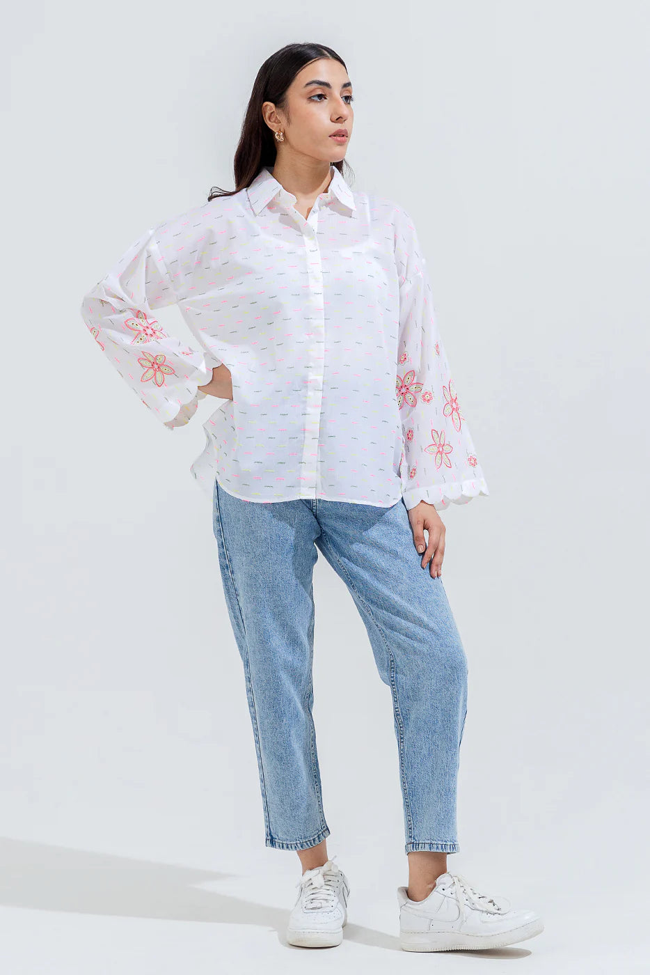 BEECHTREE EMBROIDERED JACQUARD SHIRT (Stitched)
