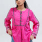 BEECHTREE EMBROIDERED CAMBRIC JACQUARD TOP (Stitched)