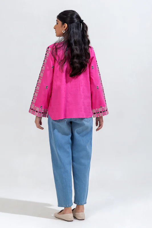 BEECHTREE EMBROIDERED CAMBRIC JACQUARD TOP (Stitched)