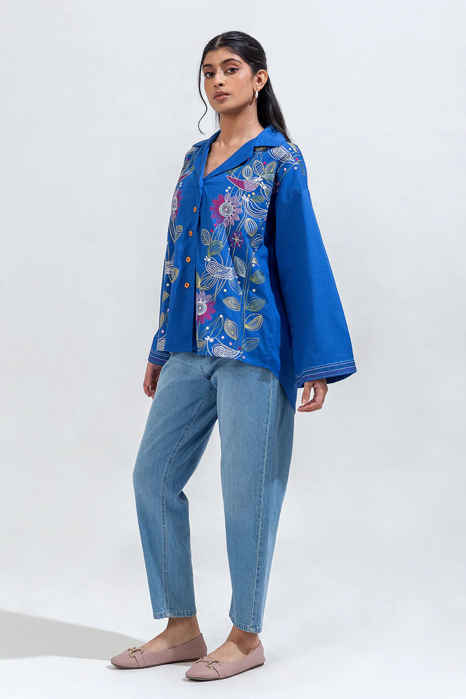 BEECHTREE EMBROIDERED CAMBRIC TOP (Stitched)