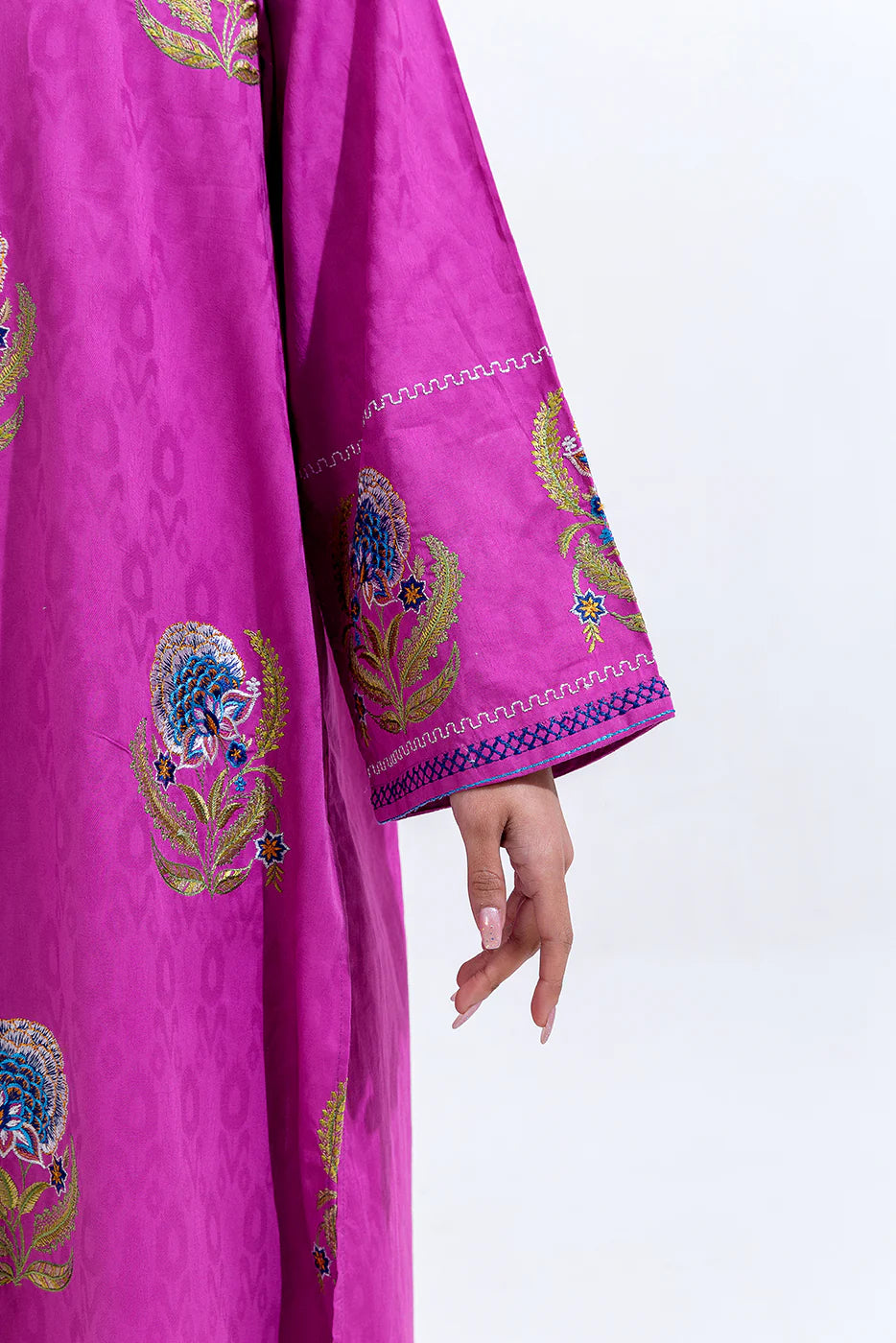 BEECHTREE EMBROIDERED CAMBRIC JACQUARD SHIRT (Stitched)