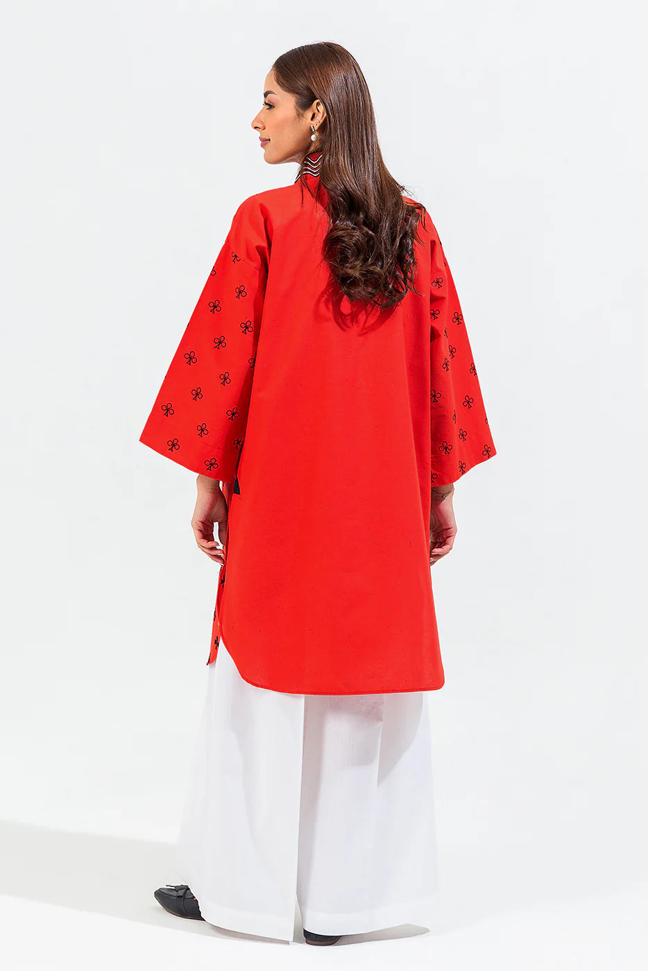 BEECHTREE EMBROIDERED NEPS CAMBRIC SHIRT (Stitched)