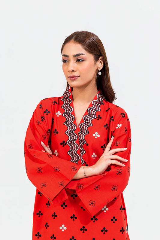 BEECHTREE EMBROIDERED NEPS CAMBRIC SHIRT (Stitched)