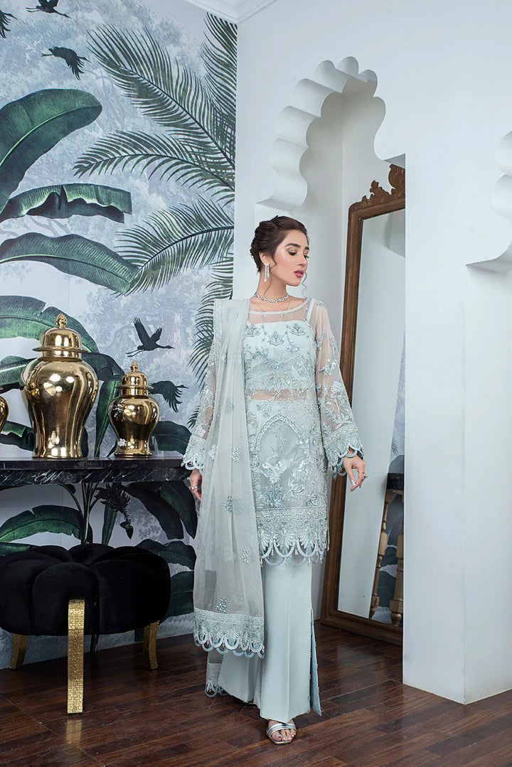 MAIRA ZUNNORAIN (GULNARI BLUE GREY) 3PCS EMB (Unstitched)