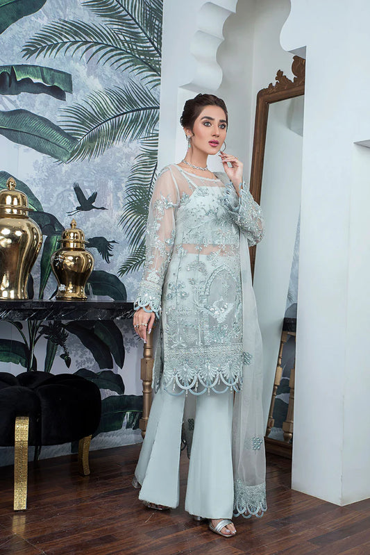 MAIRA ZUNNORAIN (GULNARI BLUE GREY) 3PCS EMB (Unstitched)