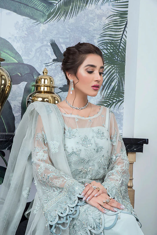 MAIRA ZUNNORAIN (GULNARI BLUE GREY) 3PCS EMB (Unstitched)