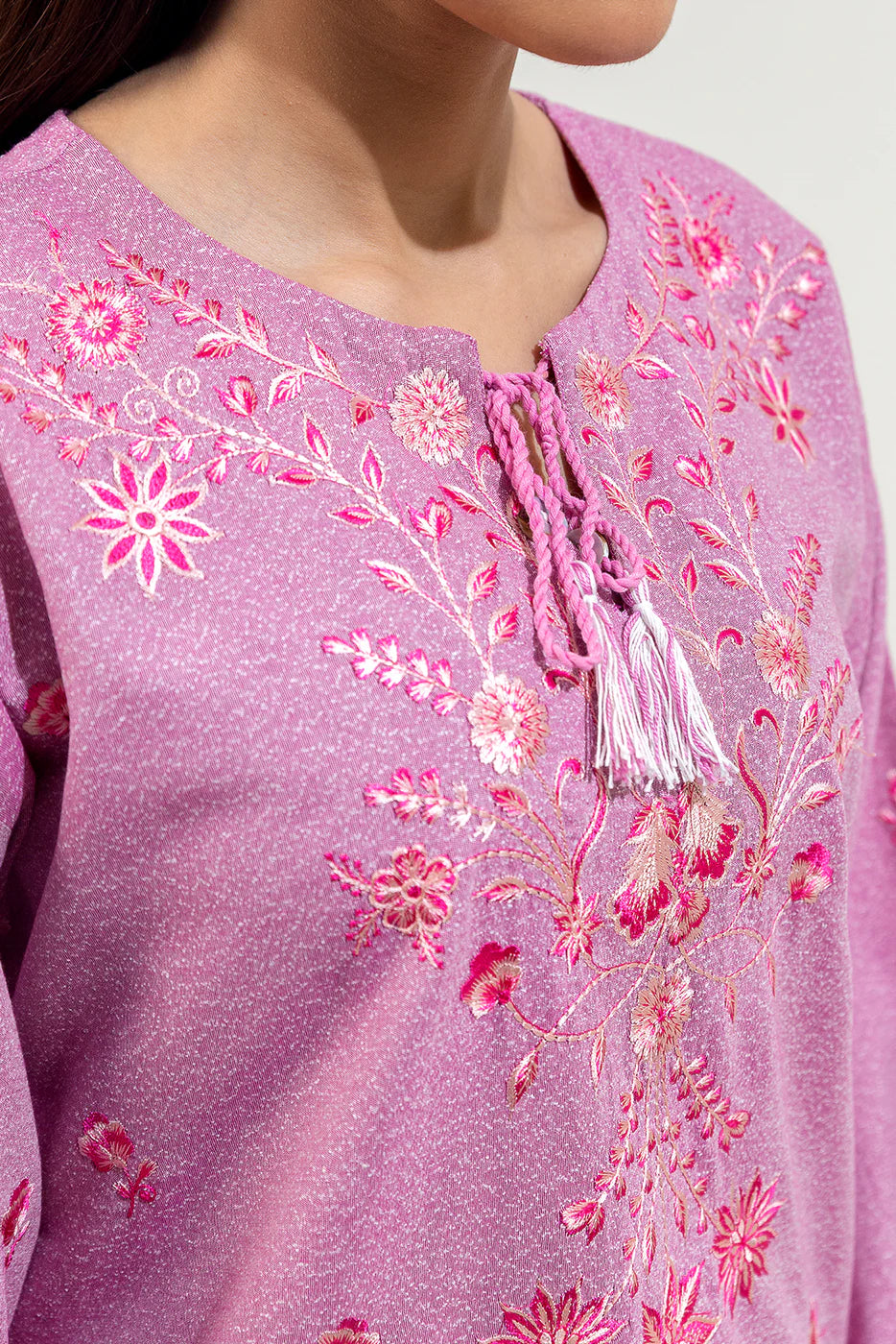 BEECHTREE EMBROIDERED KARANDI TOP (Stitched)